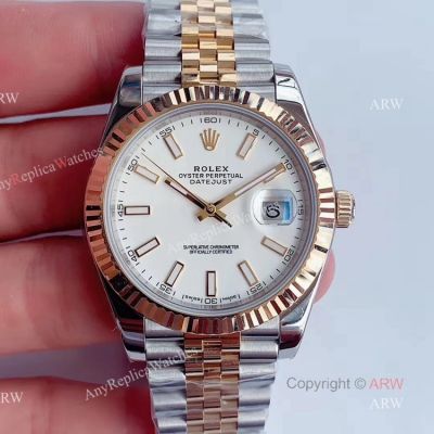 (Noob) Best Rolex Datejust Noob Replica Watches With White Dial Jubilee Bracelet For Men 